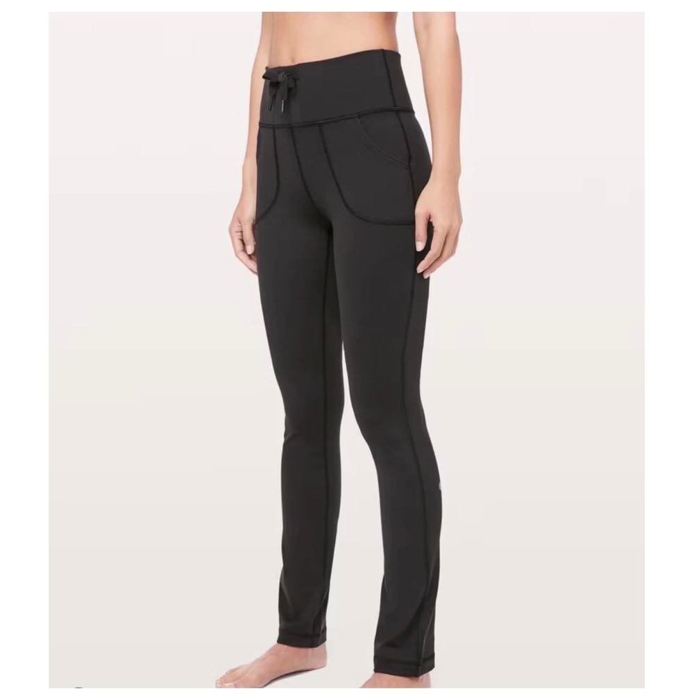LULULEMON ATHLETICA Skinny Will Pant 'Full-On Luon' In Black Size 6 Tall